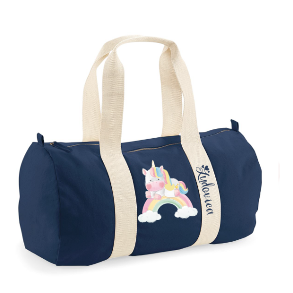 Borsone in cotone canvas personalizzato Unicorno Arcobaleno For Sale