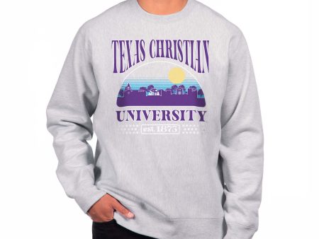 USCAPE Texas Christian University Stars Heavyweight Crewneck, Grey Heather Supply