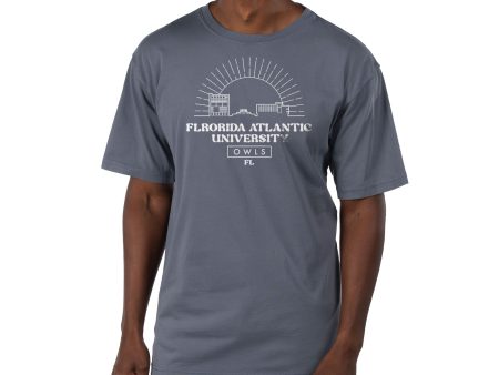 USCAPE Florida Atlantic University Old School Short Sleeve Tee, Blue Supply