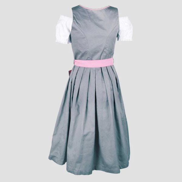 Bavarian Dirndl Dress Grazia, 3pcs - Light Grey, Blush pink Sale