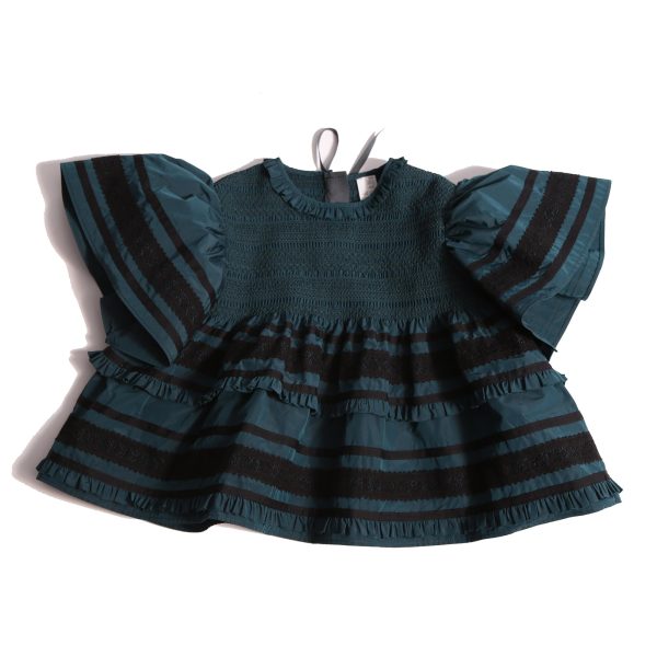 BRITTANY SMOCKED TIERED BLOUSE For Cheap