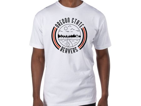 USCAPE Oregon State University  90s Flyer Short Sleeve Tee, White Hot on Sale