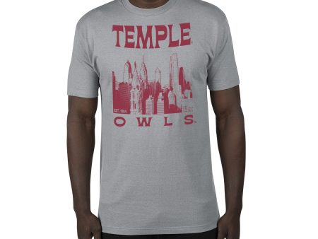 USCAPE Temple University Sunburst Renew Short Sleeve Tee, Stormy Grey Supply