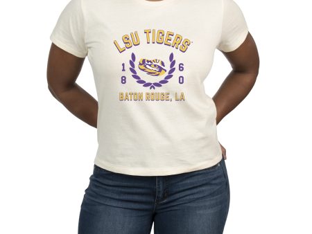 USCAPE LSU Academy High Waisted Tee, Vintage White Discount