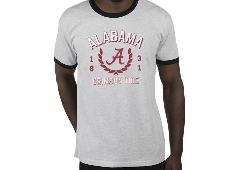 USCAPE University of Alabama Academy Renew Short Sleeve Ringer, Ash Black Online