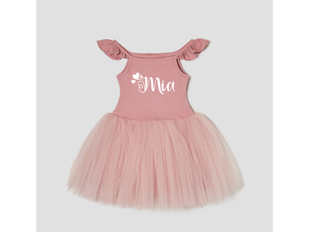 Tutù abitino in tulle Dusty pink Personalizzabile con nome Cheap