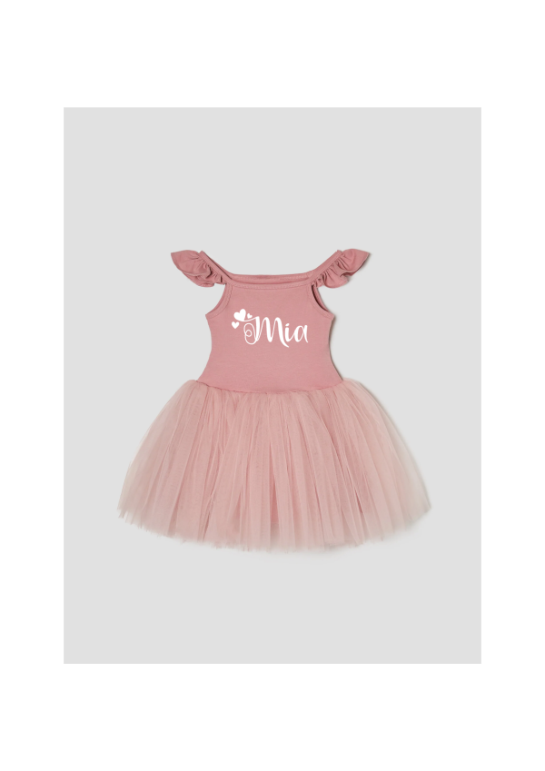 Tutù abitino in tulle Dusty pink Personalizzabile con nome Cheap