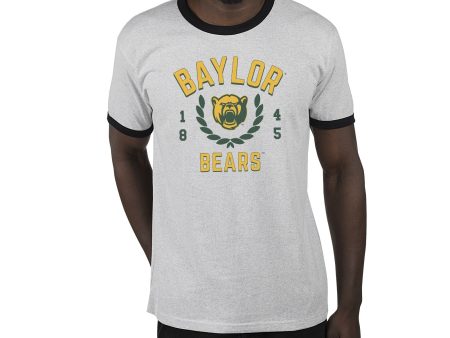 USCAPE Baylor University Academy Renew Short Sleeve Ringer, Ash Black Cheap