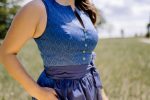 Bavarian Dirndl Dress Ivelina, 2pcs - Blue For Sale