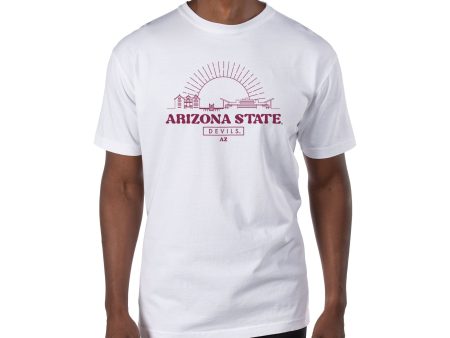 USCAPE Arizona State University Old School Short Sleeve Tee, White For Sale