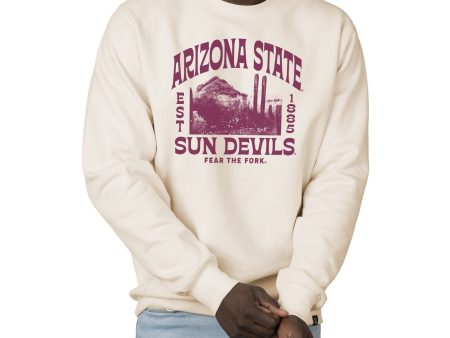 USCAPE Arizona State University Wilder Heavyweight Crewneck, Bone Cheap