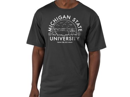 USCAPE Michigan State University Voyager Short Sleeve Tee, Black Hot on Sale