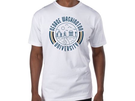 USCAPE George Washington University  90s Flyer Short Sleeve Tee, White Online now