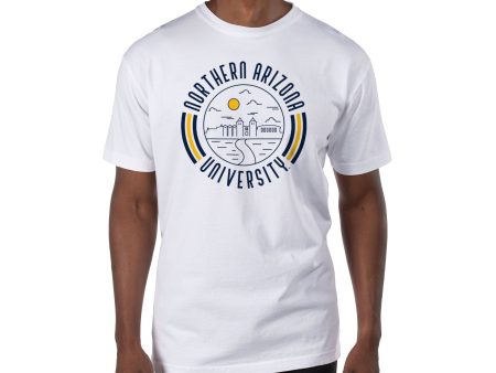 USCAPE Northern Arizona University  90s Flyer Short Sleeve Tee, White Fashion