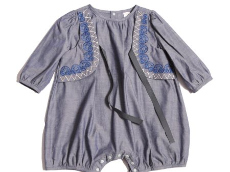 MALOK EMBROIDERED VEST ONESIE For Discount