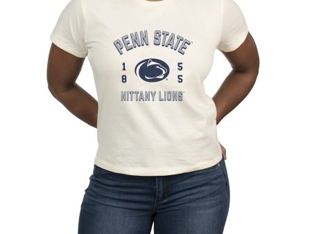 USCAPE Penn State University Academy High Waisted Tee, Vintage White on Sale