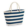 Borsa e pochette in cotone canvas a righe Blu personalizzabile Online Hot Sale