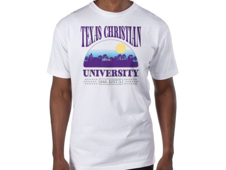 USCAPE Texas Christian University Stars Short Sleeve Tee, White Hot on Sale