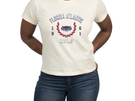 USCAPE Florida Atlantic University Academy High Waisted Tee, Vintage White Discount