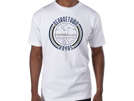 USCAPE Georgetown University  90s Flyer Short Sleeve Tee, White Fashion