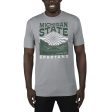 USCAPE Michigan State University Sunburst Renew Short Sleeve Tee, Stormy Grey on Sale