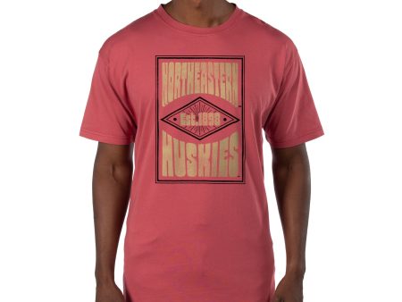 USCAPE Northeastern University Poster Short Sleeve Tee, Shiraz on Sale