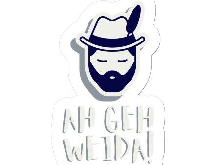 Bavarian Statement Sticker  Ah geh weida  Navy & Grey print, vinyl, 4 sizes Supply