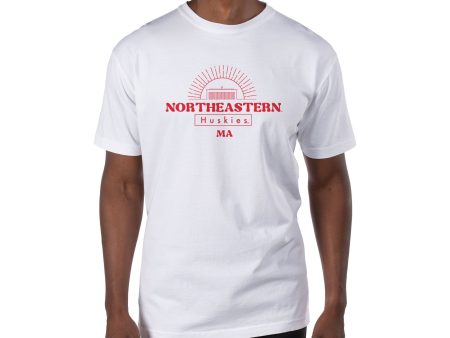 USCAPE Northeastern University Old School Short Sleeve Tee, White Online Hot Sale