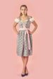 Bavarian Dirndl Dress Grazia, 3pcs - Light Grey, Blush pink Sale