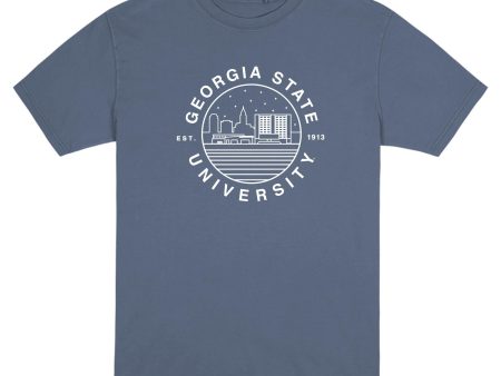 USCAPE Georgia State University Starry Scape Short Sleeve Tee, Blue on Sale