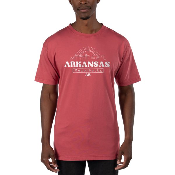 USCAPE University of Arkansas Old School Short Sleeve Tee, Shiraz Hot on Sale