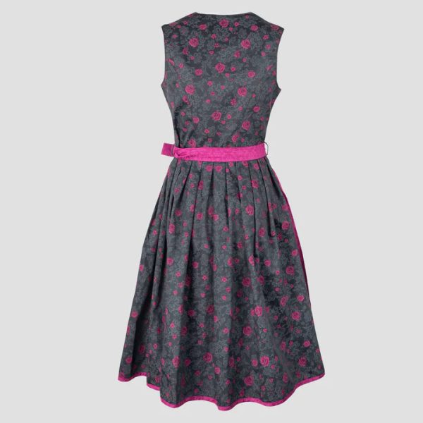 Bavarian Dirndl Dress Nadja, 2pcs - Dark grey, Pink Online Sale