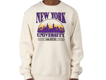 USCAPE New York University Stars Heavyweight Crewneck, Bone on Sale