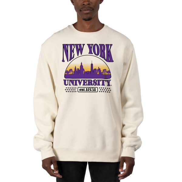 USCAPE New York University Stars Heavyweight Crewneck, Bone on Sale