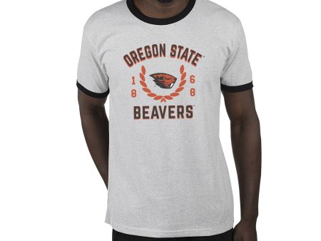 USCAPE Oregon State University Academy Renew Short Sleeve Ringer, Ash Black Online Sale