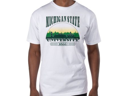 USCAPE Michigan State University Stars Short Sleeve Tee, White For Sale