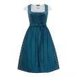 Bavarian Dirndl Dress Samy, 2pcs - Velvet, Petrol Supply