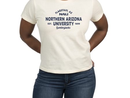 USCAPE Northern Arizona University Banner High Waisted Tee, Vintage White For Discount