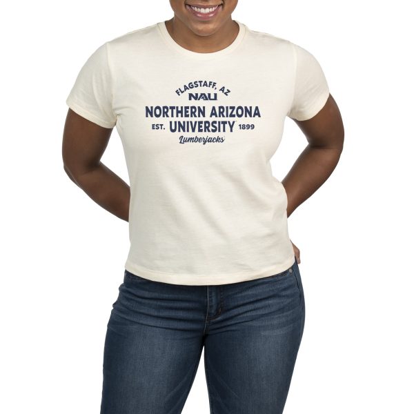 USCAPE Northern Arizona University Banner High Waisted Tee, Vintage White For Discount