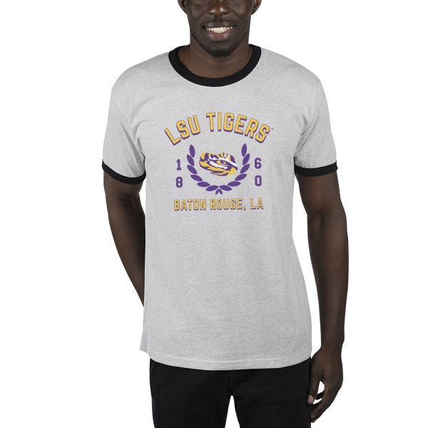 USCAPE LSU Academy Renew Short Sleeve Ringer, Ash Black on Sale