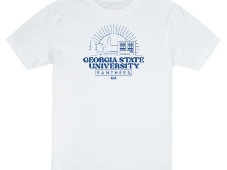 USCAPE Georgia State University Old School Short Sleeve Tee, White For Discount