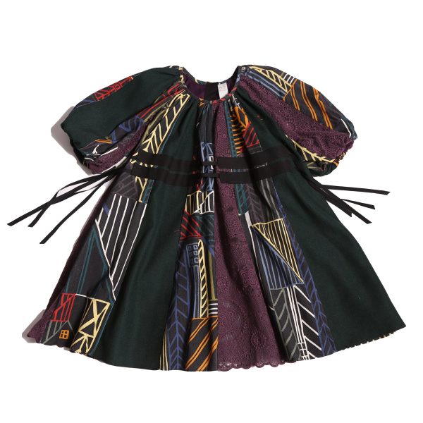 GWENN PATCHWORK RIBBON TIE FROCK Supply