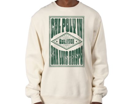 USCAPE Cal Poly San Luis Obispo Poster Heavyweight Crewneck, Bone For Cheap