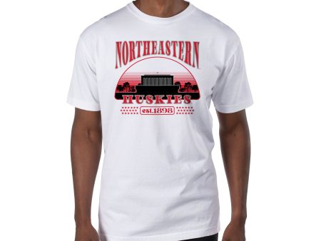 USCAPE Northeastern University Stars Short Sleeve Tee, White Fashion