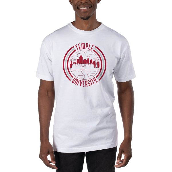 USCAPE Temple University  90s Flyer Short Sleeve Tee, White Hot on Sale