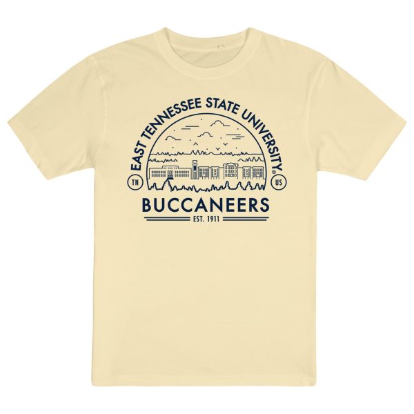 USCAPE East Tennessee State University Voyager Short Sleeve Tee, Lemonade Hot on Sale