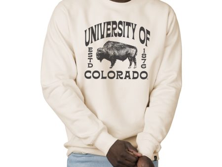 USCAPE University of Colorado Boulder Wilder Heavyweight Crewneck, Bone Sale