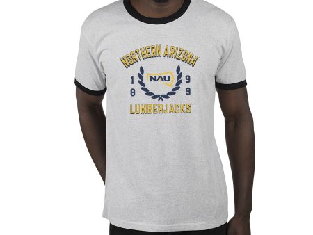 USCAPE Northern Arizona University Academy Renew Short Sleeve Ringer, Ash Black Hot on Sale