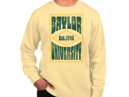 USCAPE Baylor University Poster Fleece Crewneck, Yellow on Sale