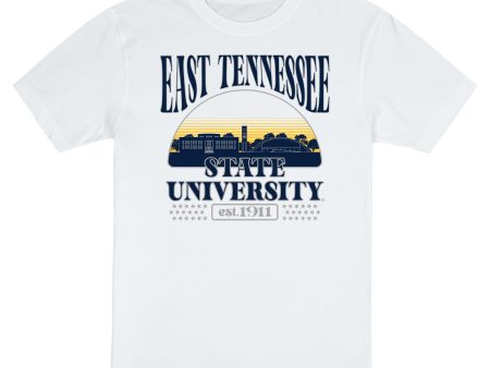 USCAPE East Tennessee State University Stars Short Sleeve Tee, White Fashion